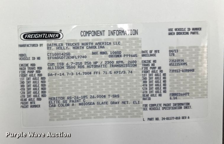 image for item EA2057 2014 Freightliner 108SD dump truck