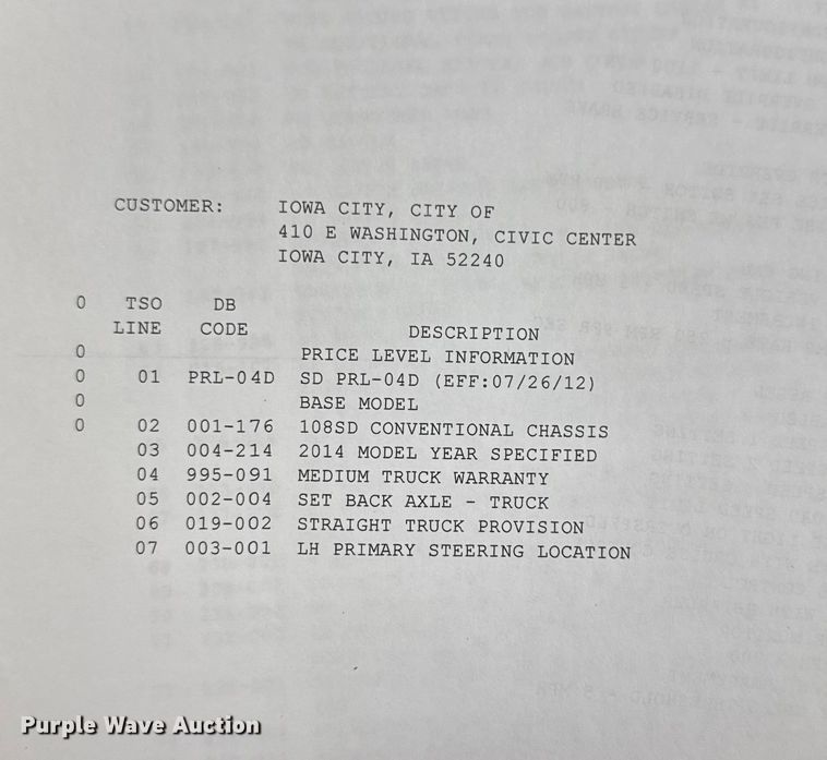 image for item EA2057 2014 Freightliner 108SD dump truck