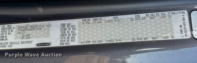 image for item EA2057 2014 Freightliner 108SD dump truck