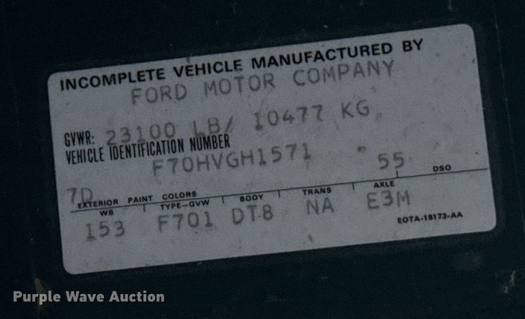 image for item EA2093 1980 Ford F700 dump truck