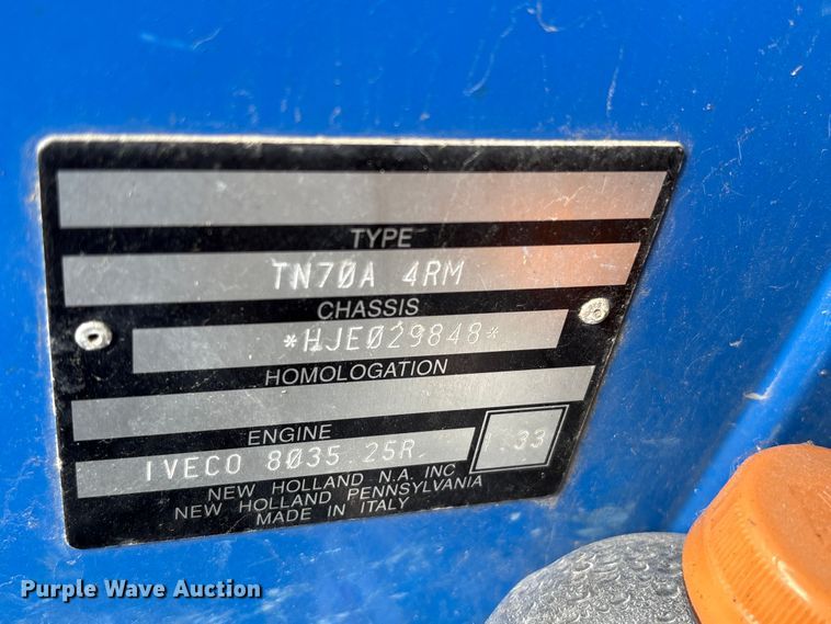 image for item EA7050 2005 New Holland TN70A MFWD tractor