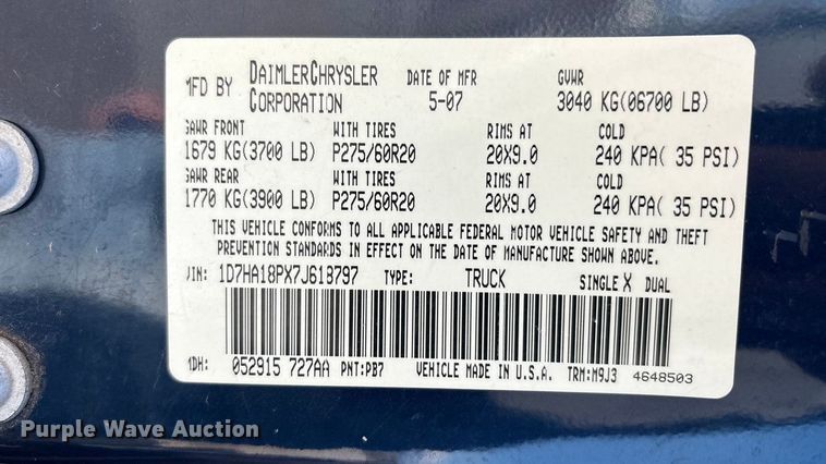 image for item EA7627 2007 Dodge Ram 1500 