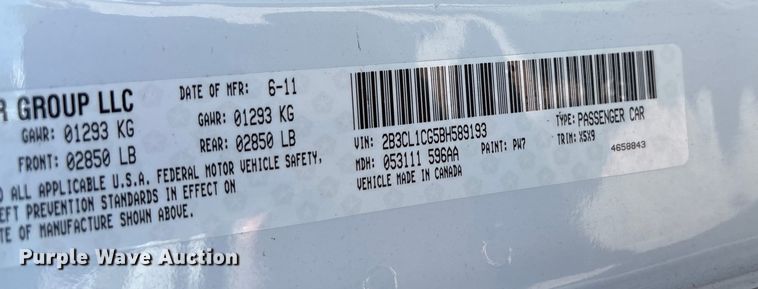 image for item EA7630 2011 Dodge Charger Police 