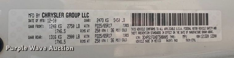 image for item EA7664 2011 Dodge Journey SUV