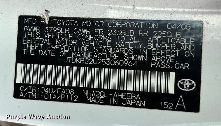 image for item EA7665 2005 Toyota Prius 