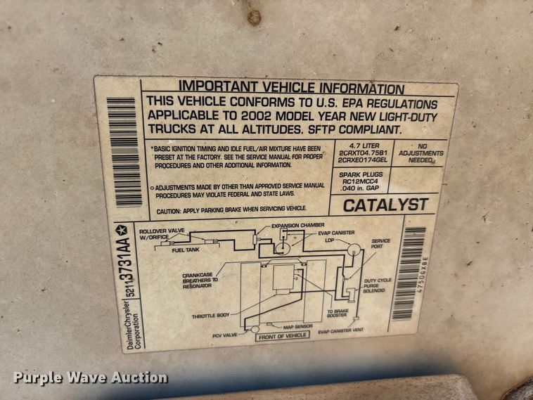 image for item EA7670 2002 Dodge Ram 1500 pickup truck