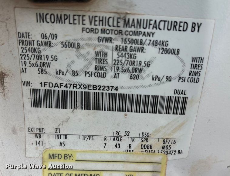 image for item EA7671 2009 Ford F450 Super Duty dump flatbed truck