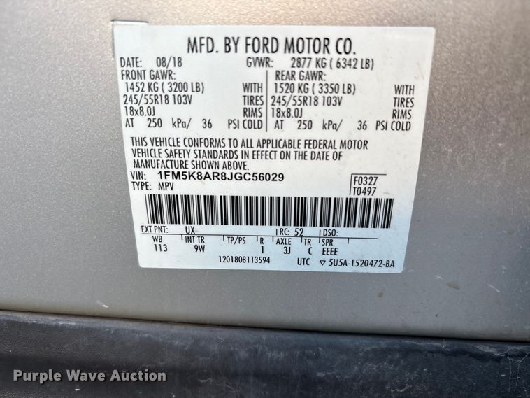 image for item EA7674 2018 Ford Explorer Police Interceptor SUV