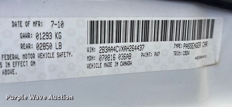 image for item EA7677 2010 Dodge Charger 