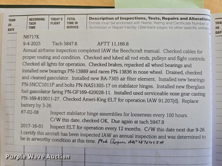 image for item EB1158 1980 Beechcraft Sundowner C23 airplane