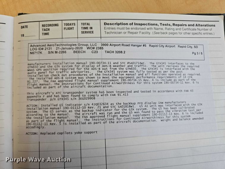 image for item EB1158 1980 Beechcraft Sundowner C23 airplane