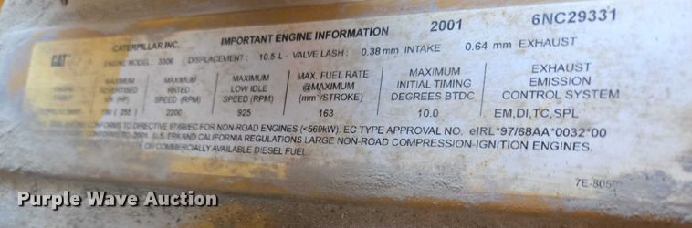 image for item EB1166 2002 Caterpillar 140H VHP motor grader