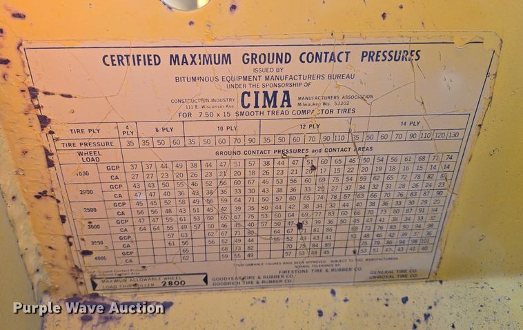image for item EB1169 Hyster C530 Compactor pneumatic roller