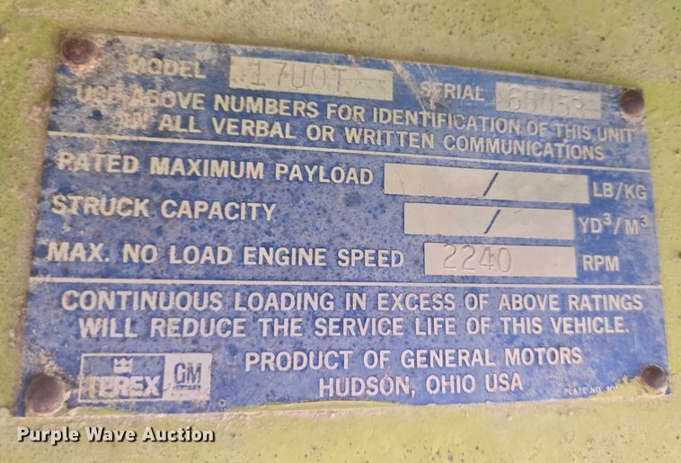 image for item EB1178 1974 Terex TS-14B conventional scraper 