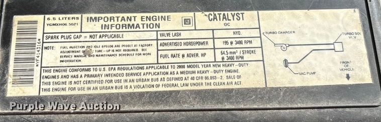 image for item ED2382 2000 Chevrolet C3500 Crew Cab dump bed pickup truck