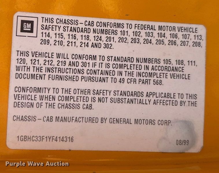 image for item ED2382 2000 Chevrolet C3500 Crew Cab dump bed pickup truck