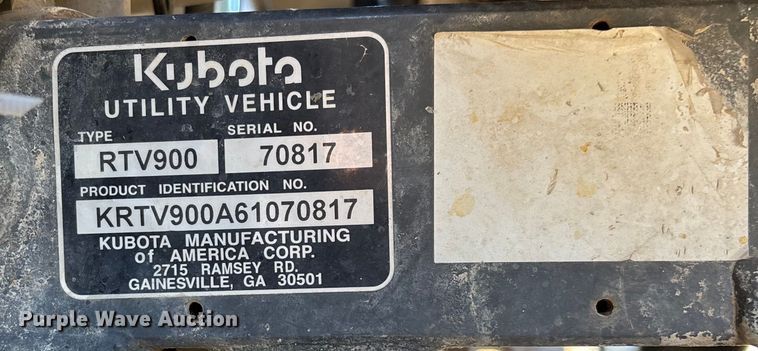 image for item ED2384 2007 Kubota RTV900 utility vehicle