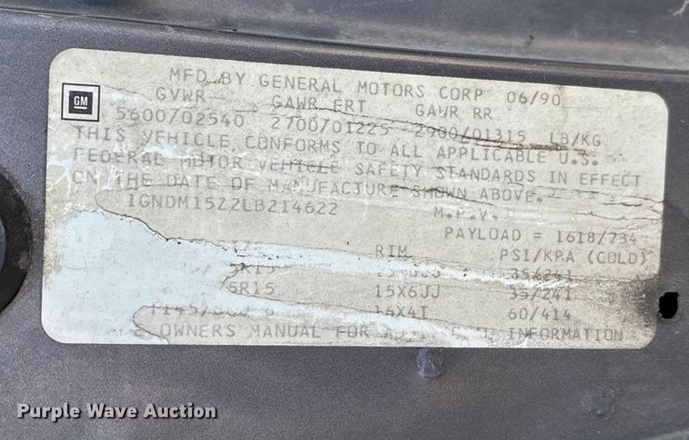 image for item ED2385 1990 Chevrolet Astro Van van