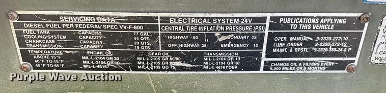image for item ED2395 1989 AMGN M923A2 tanker fire truck