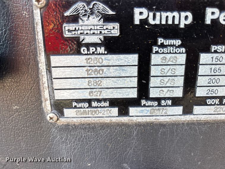 image for item EM6169 2007 American LaFrance Metropolitan pumper fire truck