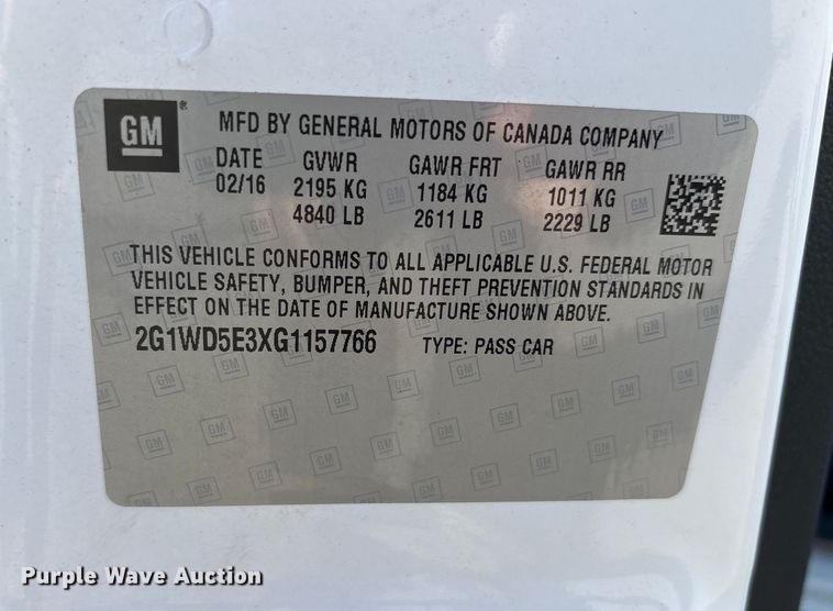 image for item EM6173 2016 Chevrolet Impala Limited Police Cruiser 