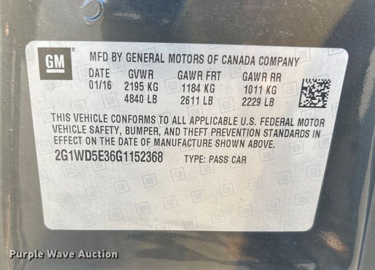 image for item EM6175 2016 Chevrolet Impala Limited Police Cruiser 