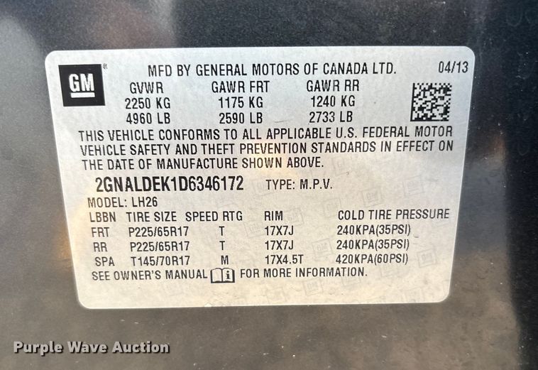 image for item EM6177 2013 Chevrolet Equinox SUV