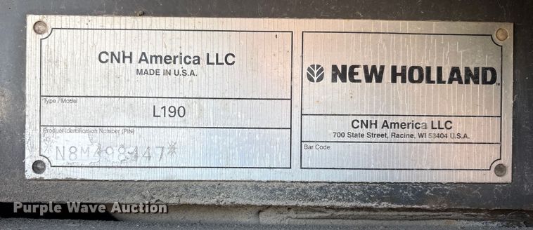 image for item EM6180 2008 New Holland L190 skid steer loader