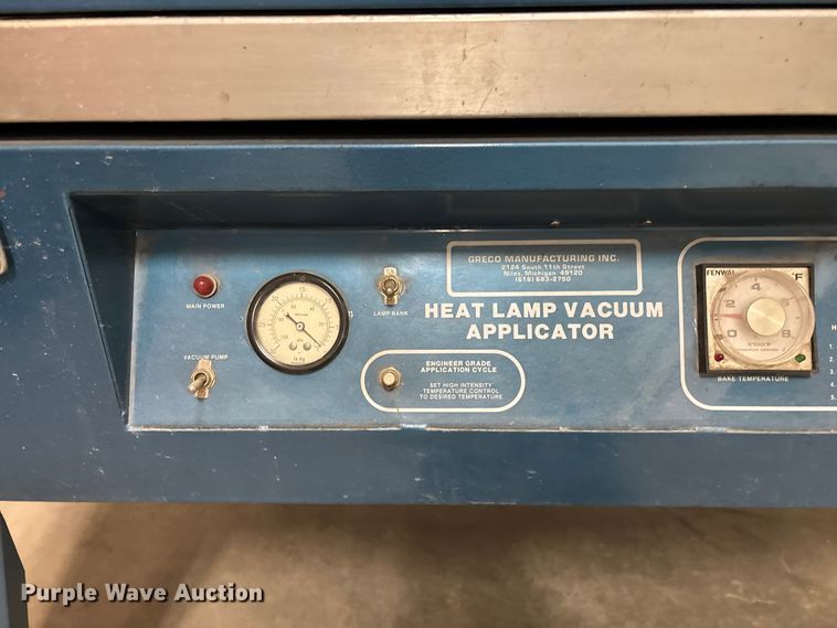 image for item EN5800 Greco Manufacturing Inc. 3x4-230-1-60 heat lamp vacuum applicator