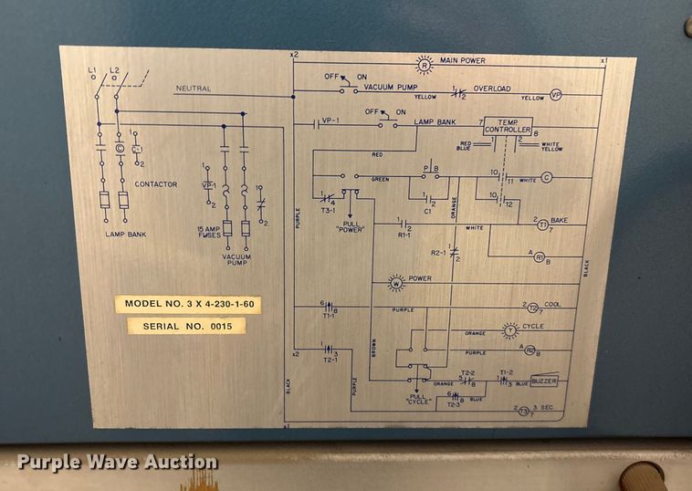 image for item EN5800 Greco Manufacturing Inc. 3x4-230-1-60 heat lamp vacuum applicator