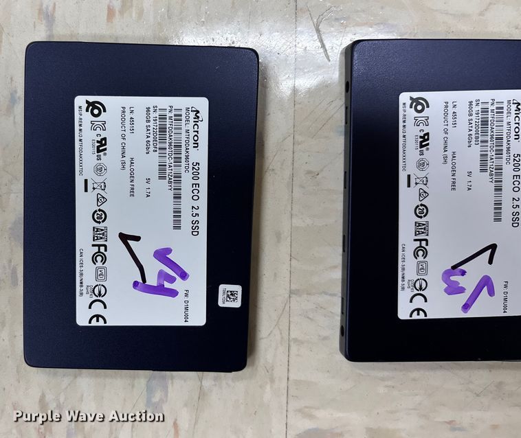 image for item EN5817 (8) Micron 5200 ECO 2.5 SSD hard drives