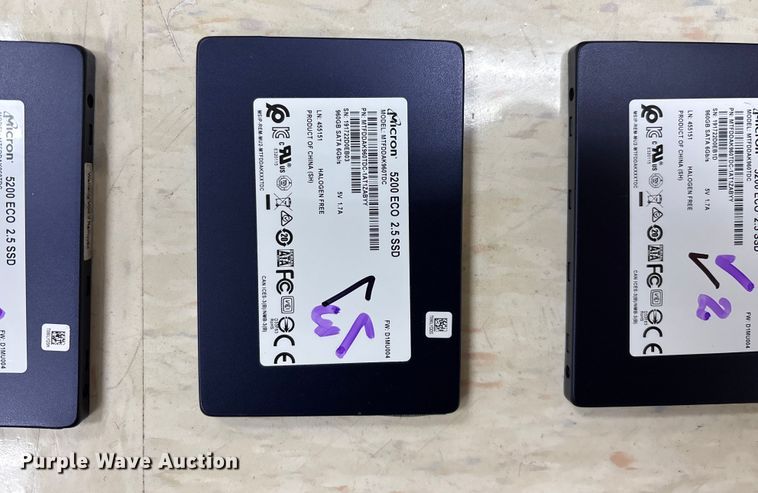 image for item EN5817 (8) Micron 5200 ECO 2.5 SSD hard drives