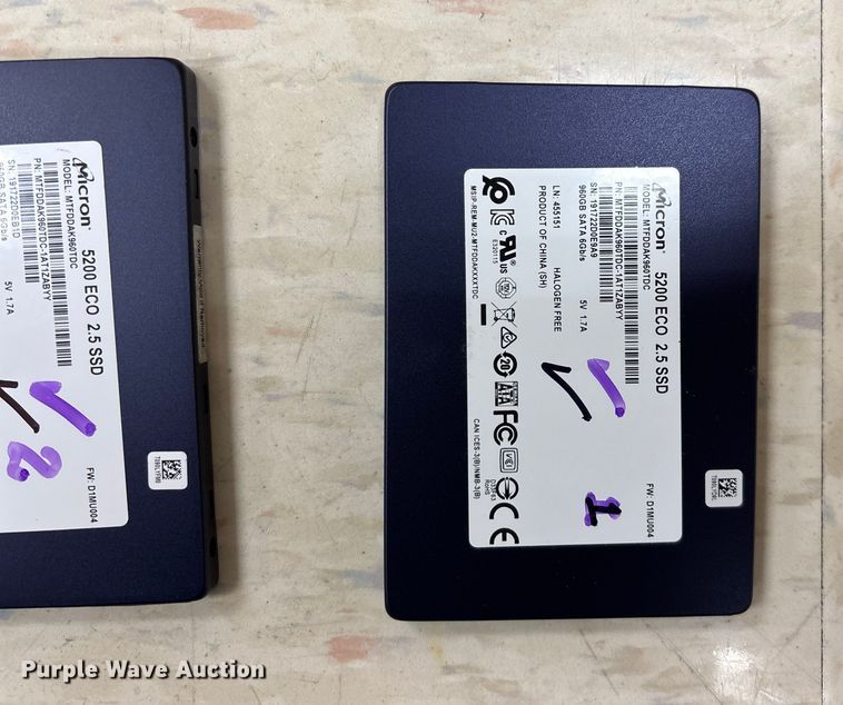 image for item EN5817 (8) Micron 5200 ECO 2.5 SSD hard drives