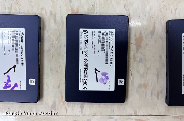 image for item EN5817 (8) Micron 5200 ECO 2.5 SSD hard drives