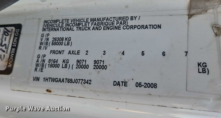 image for item EO4805 2009 International 7400 dump truck