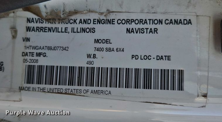 image for item EO4805 2009 International 7400 dump truck