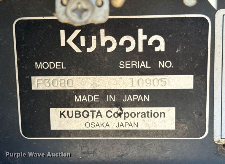 image for item ER0271 Kubota F3080 lawn mower