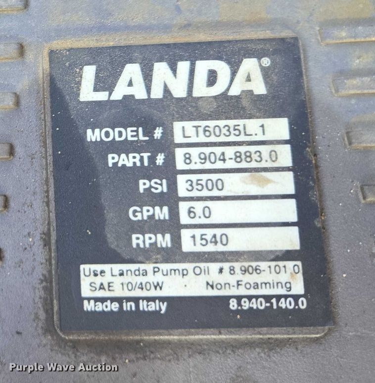 image for item ES2554 2013 Landa LT6035.1 pressure washer