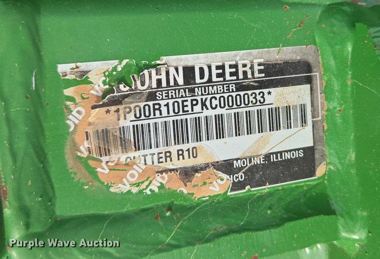 image for item ET5277 2019 John Deere Cutter R10 rotary mower
