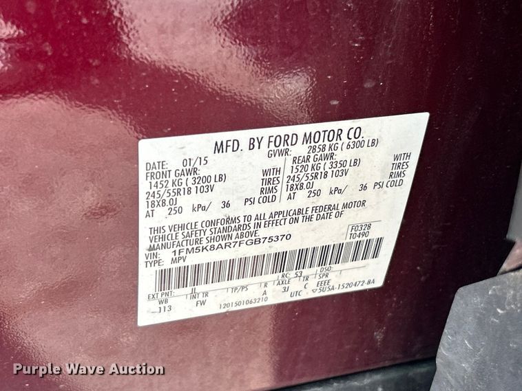 image for item ET6608 2015 Ford Explorer Police Interceptor SUV