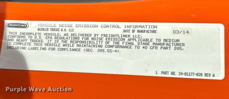 image for item ET6613 2015 Freightliner Business Class M2 dump truck