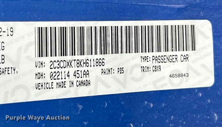 image for item ET6705 2019 Dodge Charger Police 