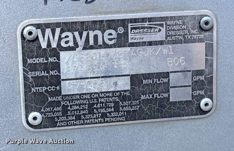 image for item EU5415 Wayne G6201D/27AGJK/W1 diesel fuel pump