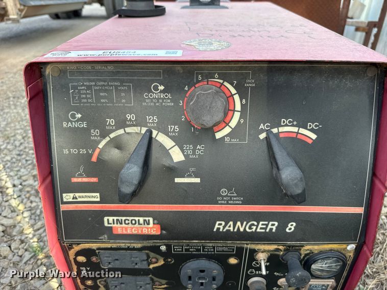 image for item EU5454 Lincoln Electric Ranger 8 welder/generator