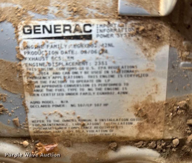 image for item EU6374 2014 Genarac QT06024KVSX generator