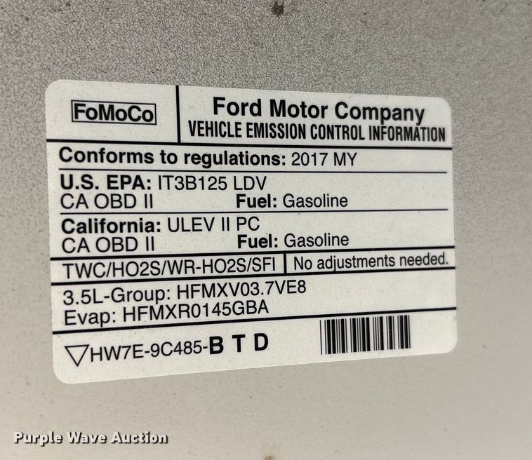 image for item EV2510 2017 Ford Taurus Police Interceptor 