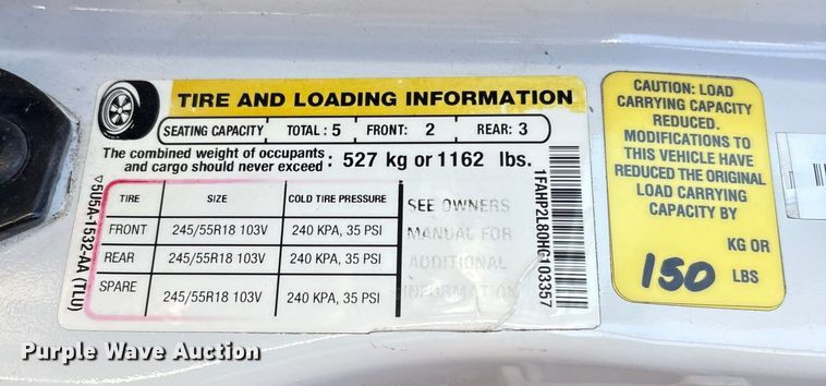 image for item EV2510 2017 Ford Taurus Police Interceptor 