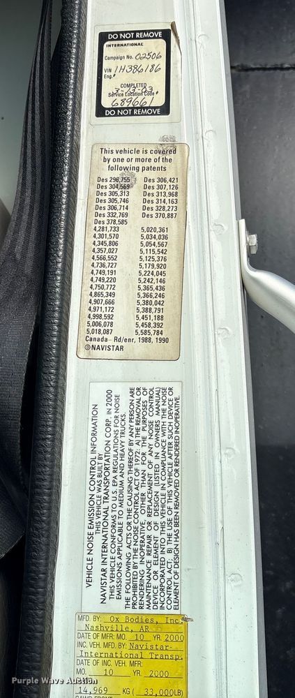 image for item FI0024 2001 International 4700 dump truck