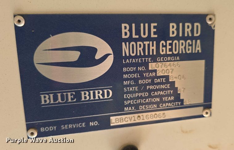 image for item FI0685 2007 Bluebird school bus