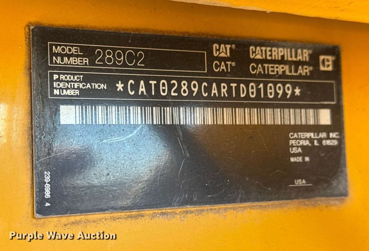 image for item NA9897 2013 Caterpillar 289C2 tracked skid steer loader